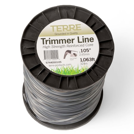 T Terre Commercial Grade Dual Strength .105 Square Weed Eater Trimmer Line Spool Length 1063 ft. 5744050105